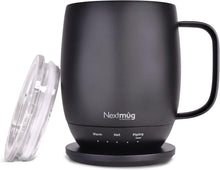 Load image into Gallery viewer, Self-Heating Temperature-Controlled Coffee Mug - 14 oz. Black Ceramic Elegance