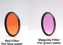 Load image into Gallery viewer, Enhance Your Underwater Photography with 67mm Red &amp; Purple Filter Clamp Set