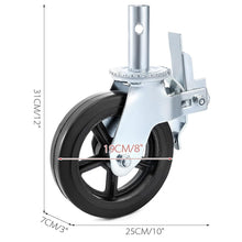 Load image into Gallery viewer, Durable 8 x 2 Inch Heavy-Duty Swivel Casters with Double Lock - 1100LBS Capacity