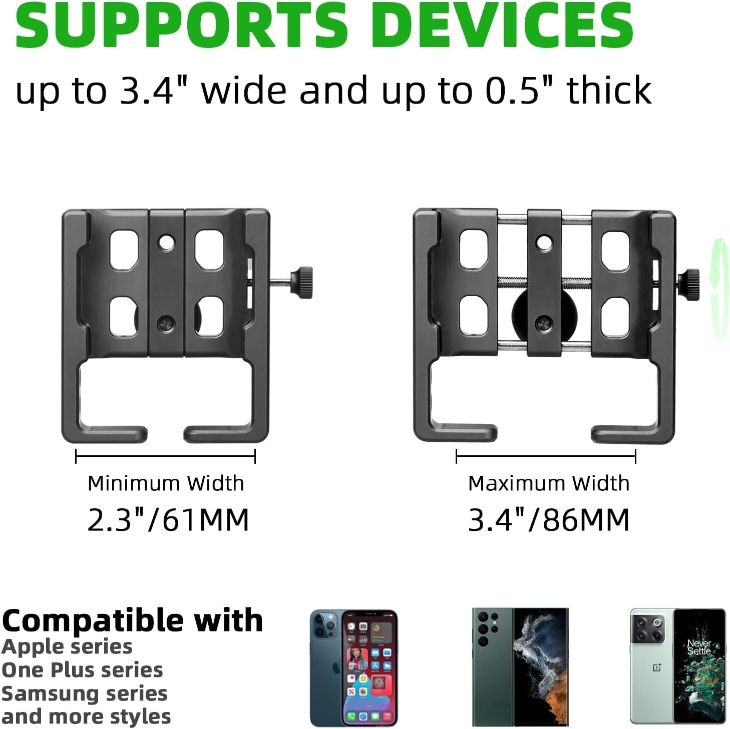 1'' Ball Aluminum Phone Holder for Motorcycles & Bikes - Universally Compatible