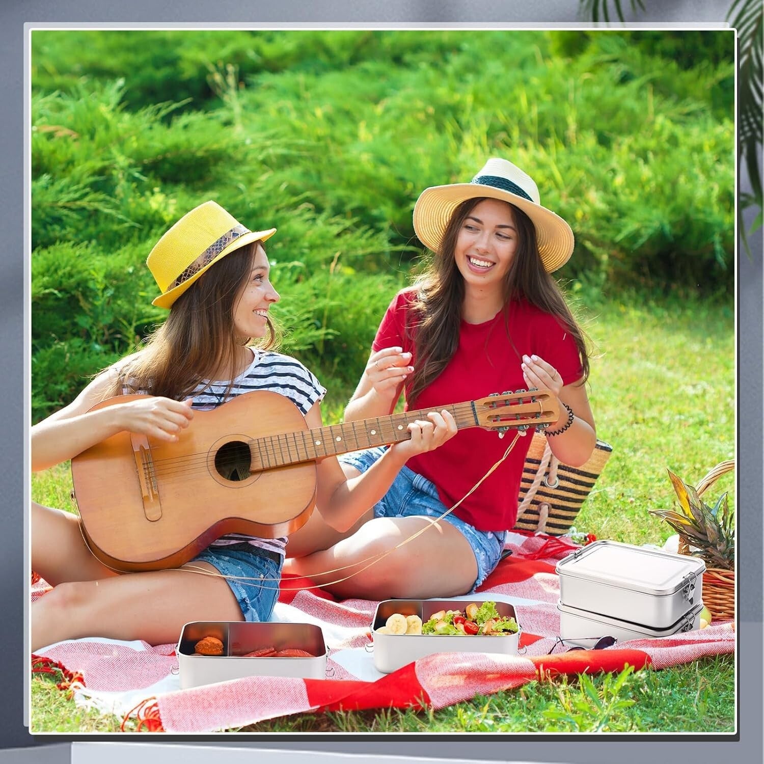 Durable 4-Pcs Leak-Proof Stainless Steel Lunch Set - Perfect for Work & Picnics