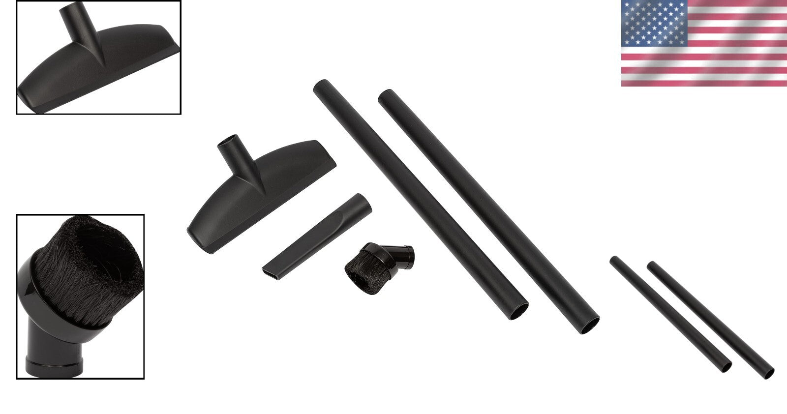 Durable 5-Piece Vacuum Accessory Kit - 1.25" Hose Compatible Extensions & Tools