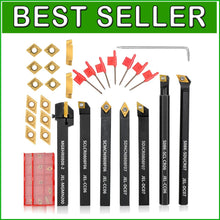 Load image into Gallery viewer, Ultimate 21-Pc Lathe Tool Holder Set with Carbide Inserts for High Precision