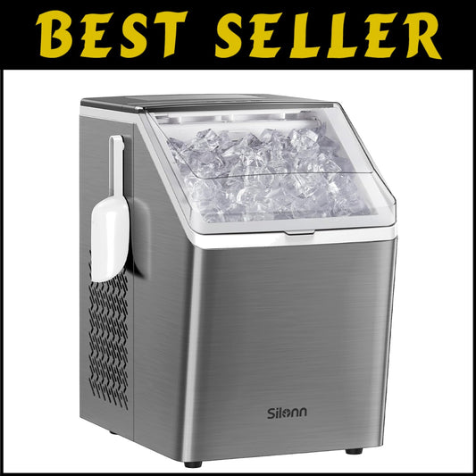Rapid Ice Maker for Home & Parties - 44lbs Daily Production, Crystal-Clear Cubes