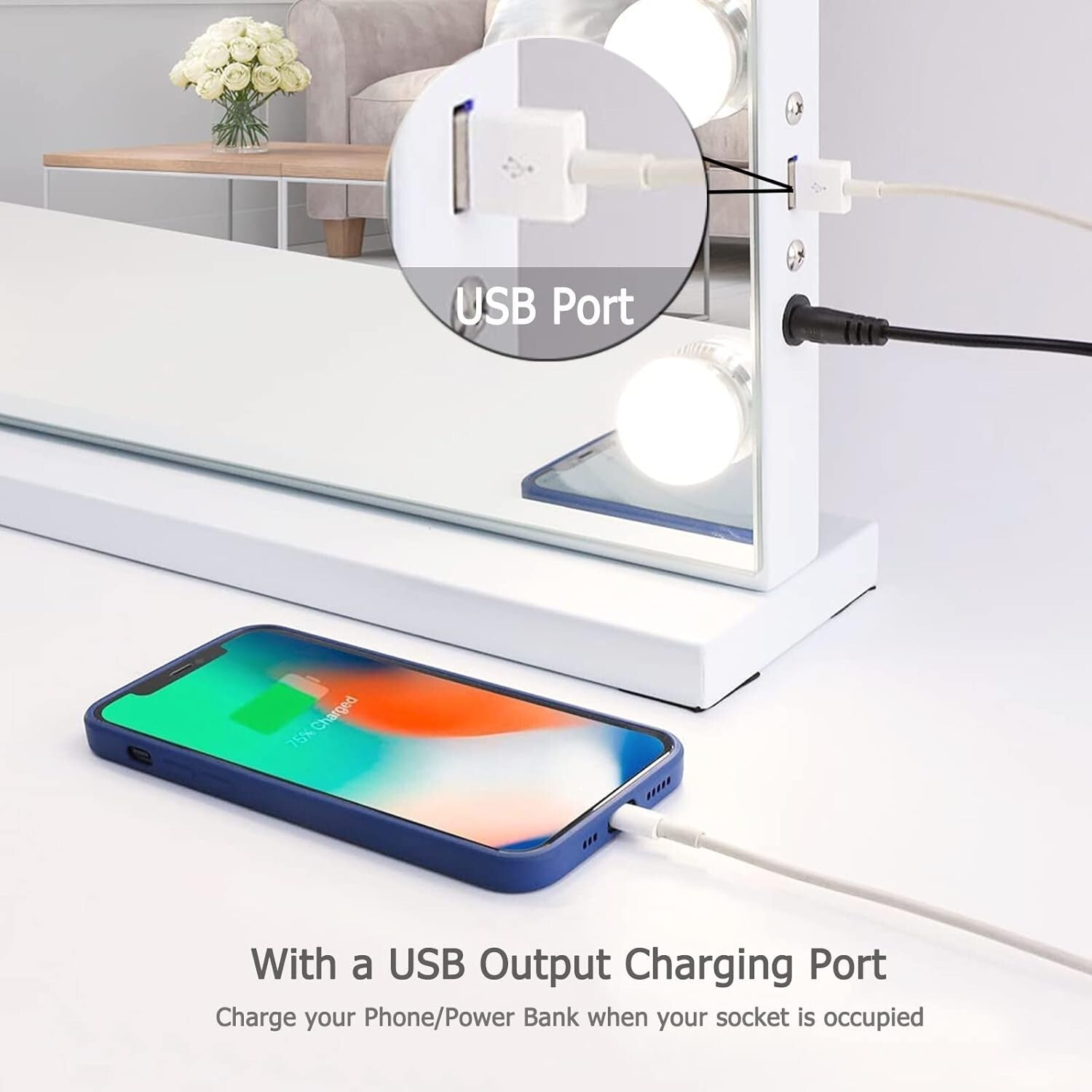 Bluetooth Vanity Mirror with Touch Sensor and 10X Magnifying - Wall or Tabletop