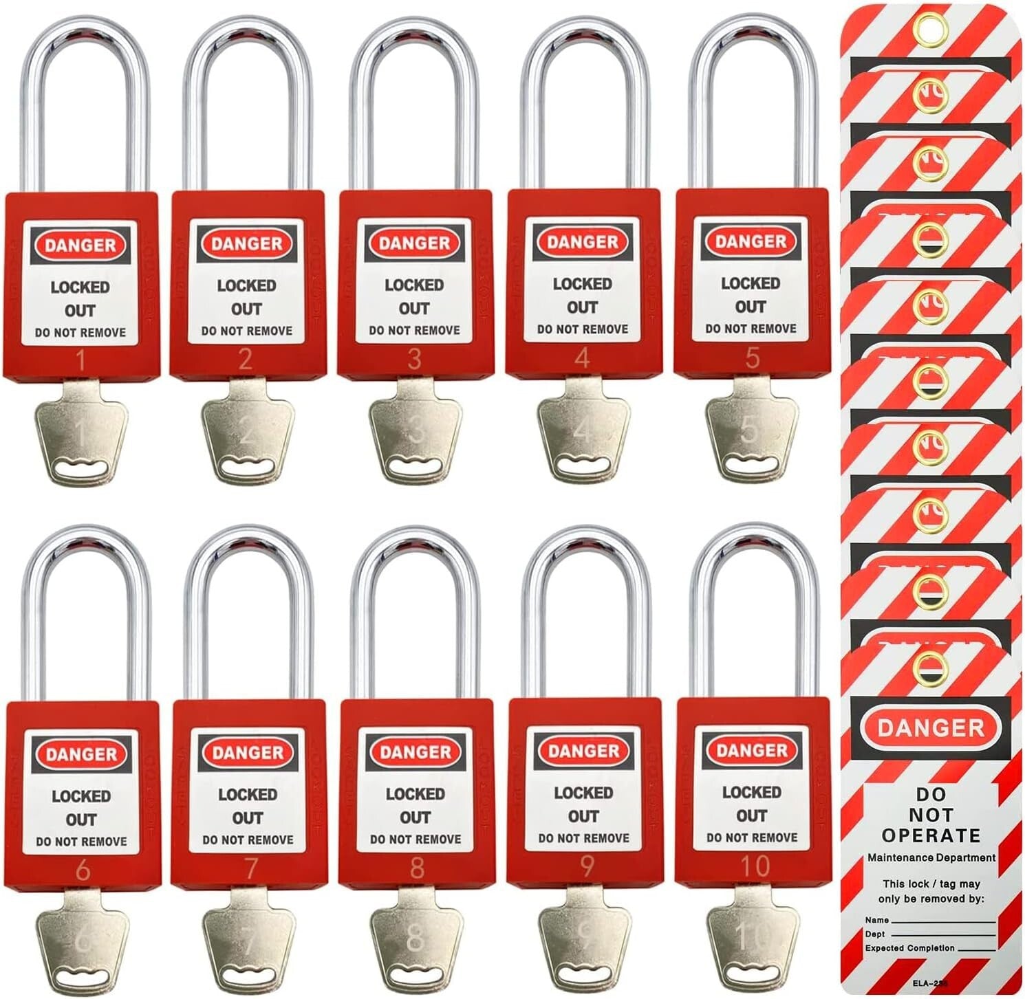 Essential Red Lockout Tagout Locks with 12 Keys - Optimal Safety Guaranteed