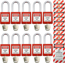 Load image into Gallery viewer, Essential Red Lockout Tagout Locks with 12 Keys - Optimal Safety Guaranteed