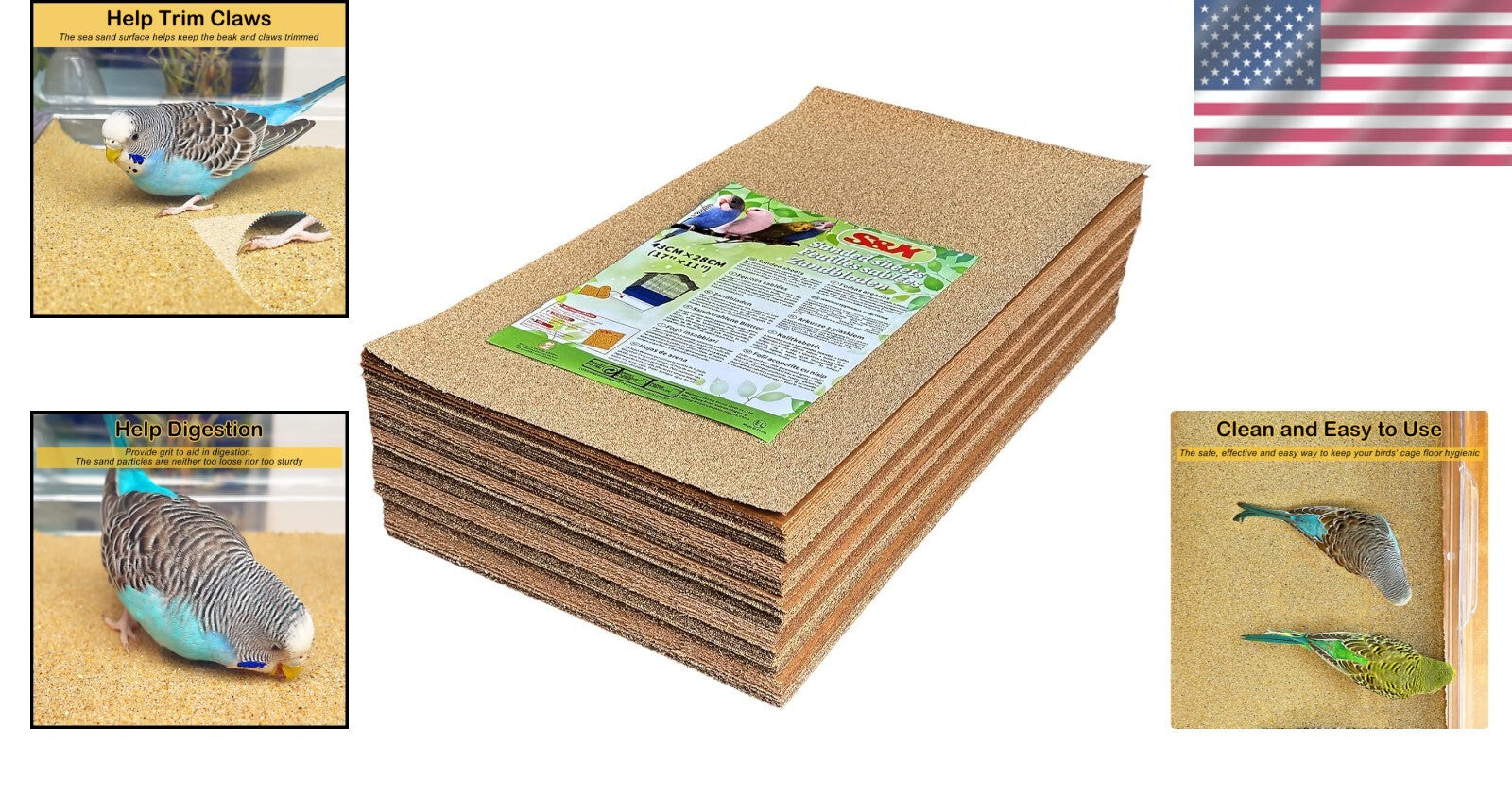 Disposable Bird Cage Liner 11" x 17" - Essential for Parakeets & Cockatiels