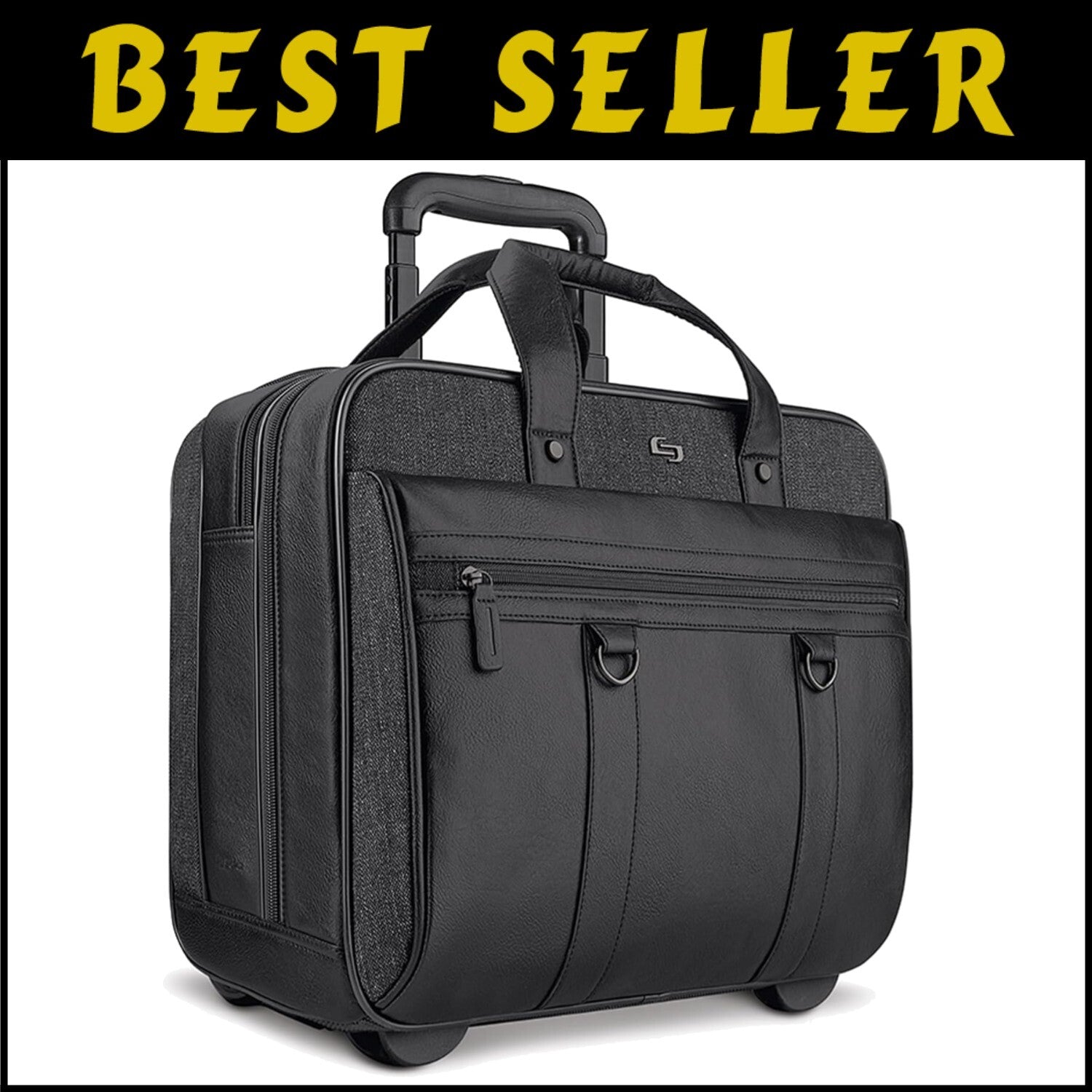 Durable Wheeled Briefcase with Organizer and Padded Sleeve for Travel Essentials