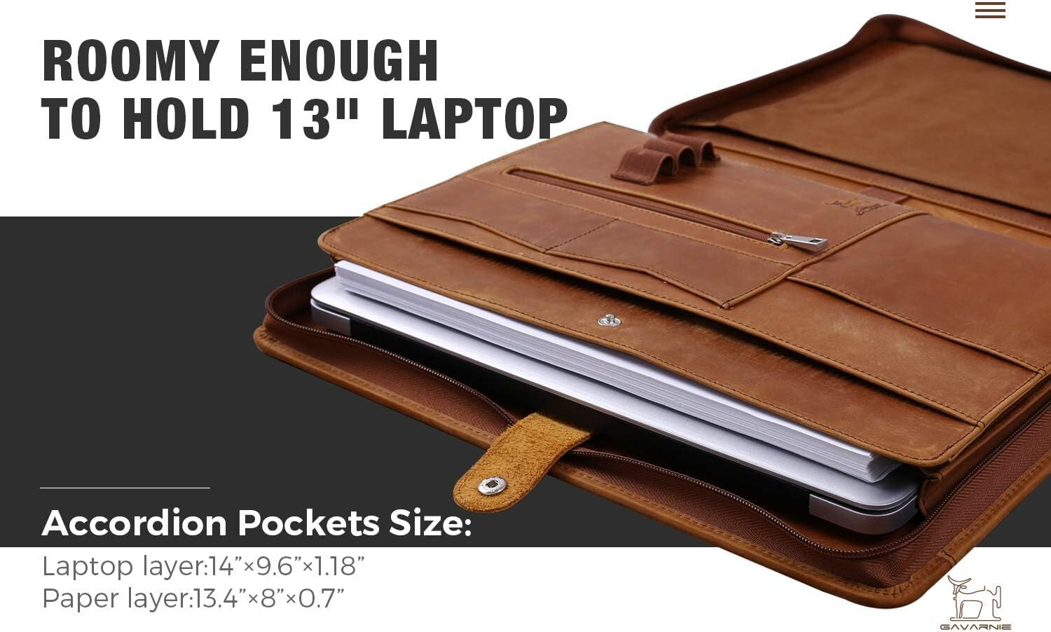 Spacious Leather Padfolio Folder with Notepad - Ideal for Business and Studies