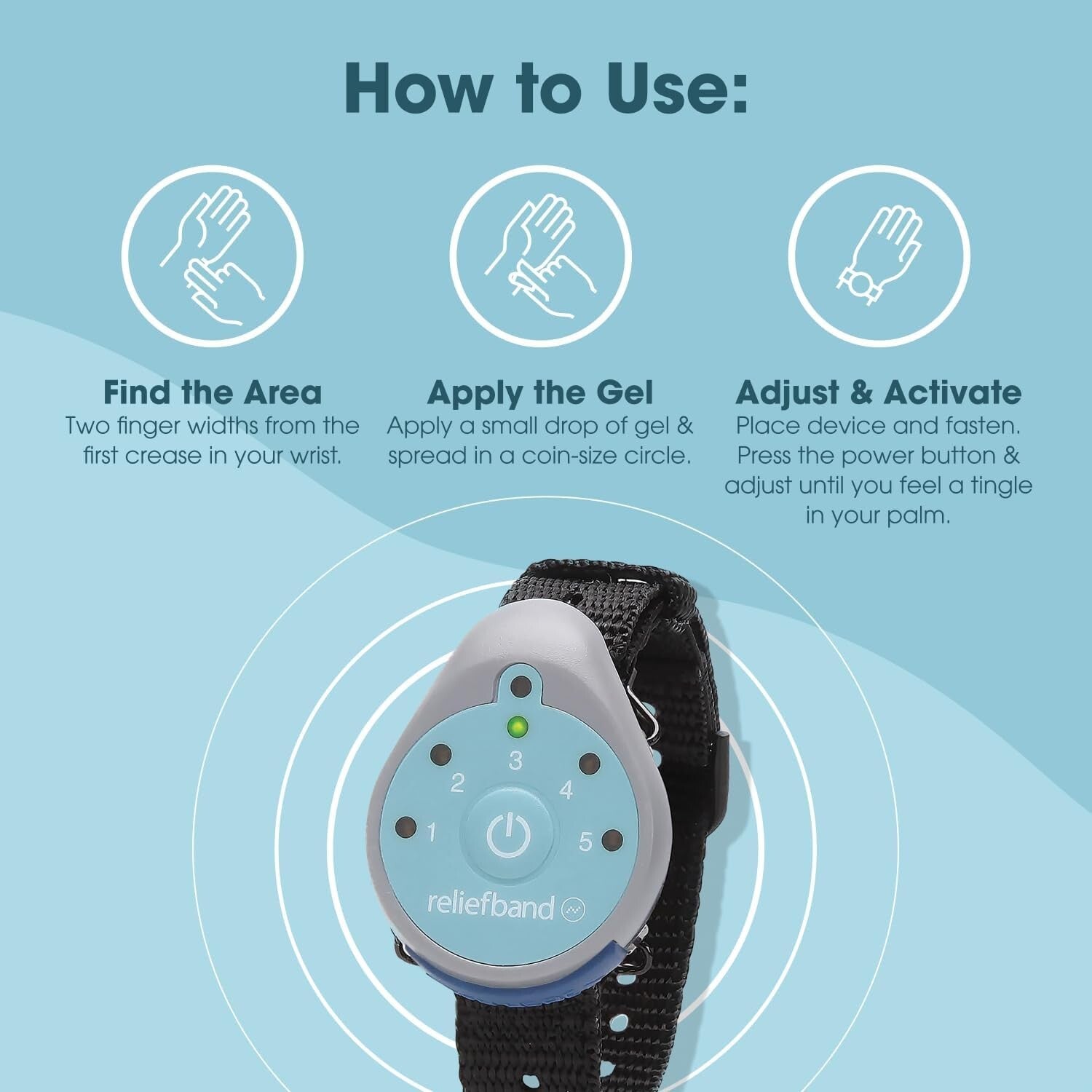 Classic Motion Sickness Relief Wristband - Adjustable & Includes Extra Gel Tube