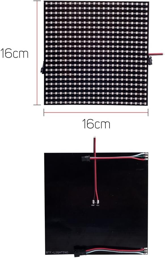 Flexible WS2812B RGB LED Matrix 22x22 - Vibrant Display for Weddings & Christmas
