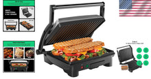 Load image into Gallery viewer, Stainless Steel Gourmet Sandwich Press with Removable Drip Tray - Black