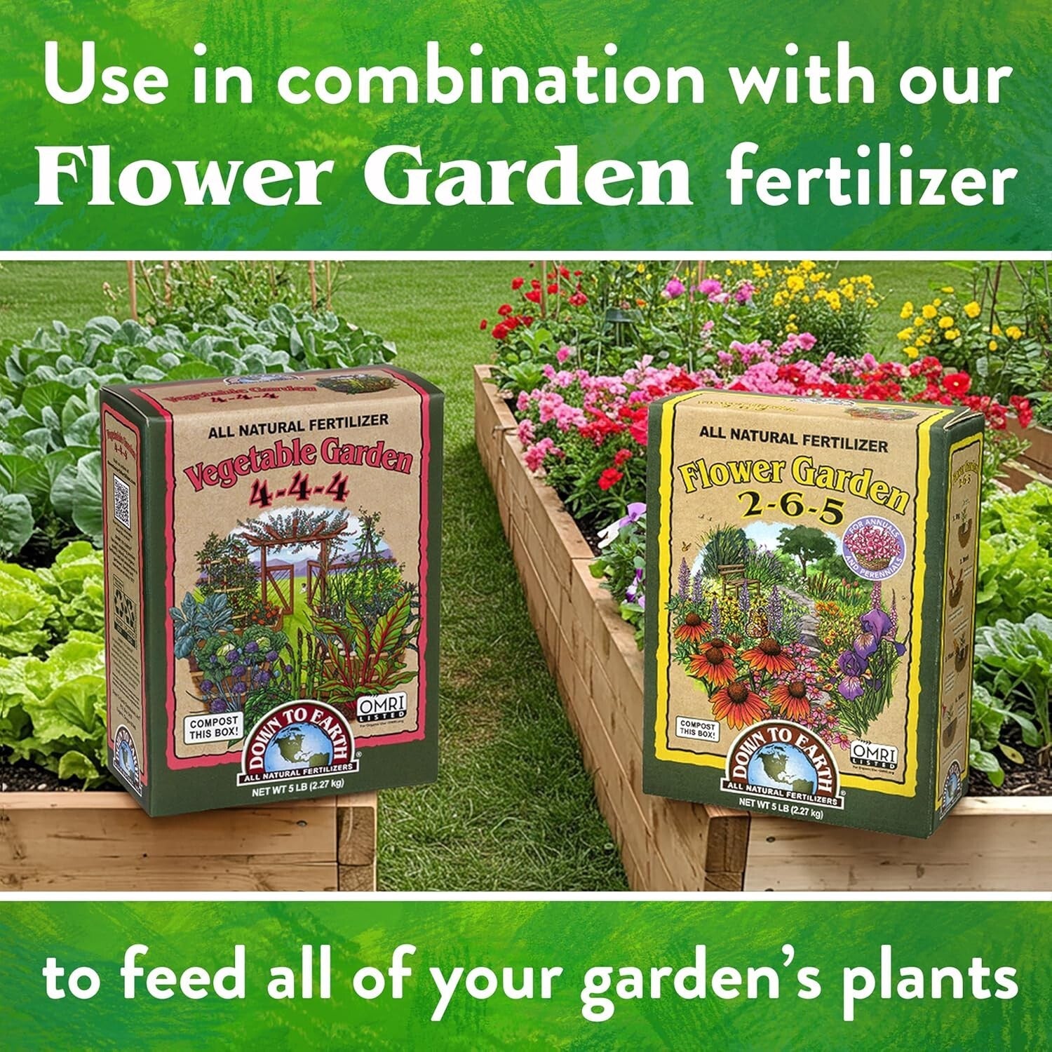 All-Natural 15 lb Vegetable Fertilizer 4-4-4 Mix for Healthy Garden Growth