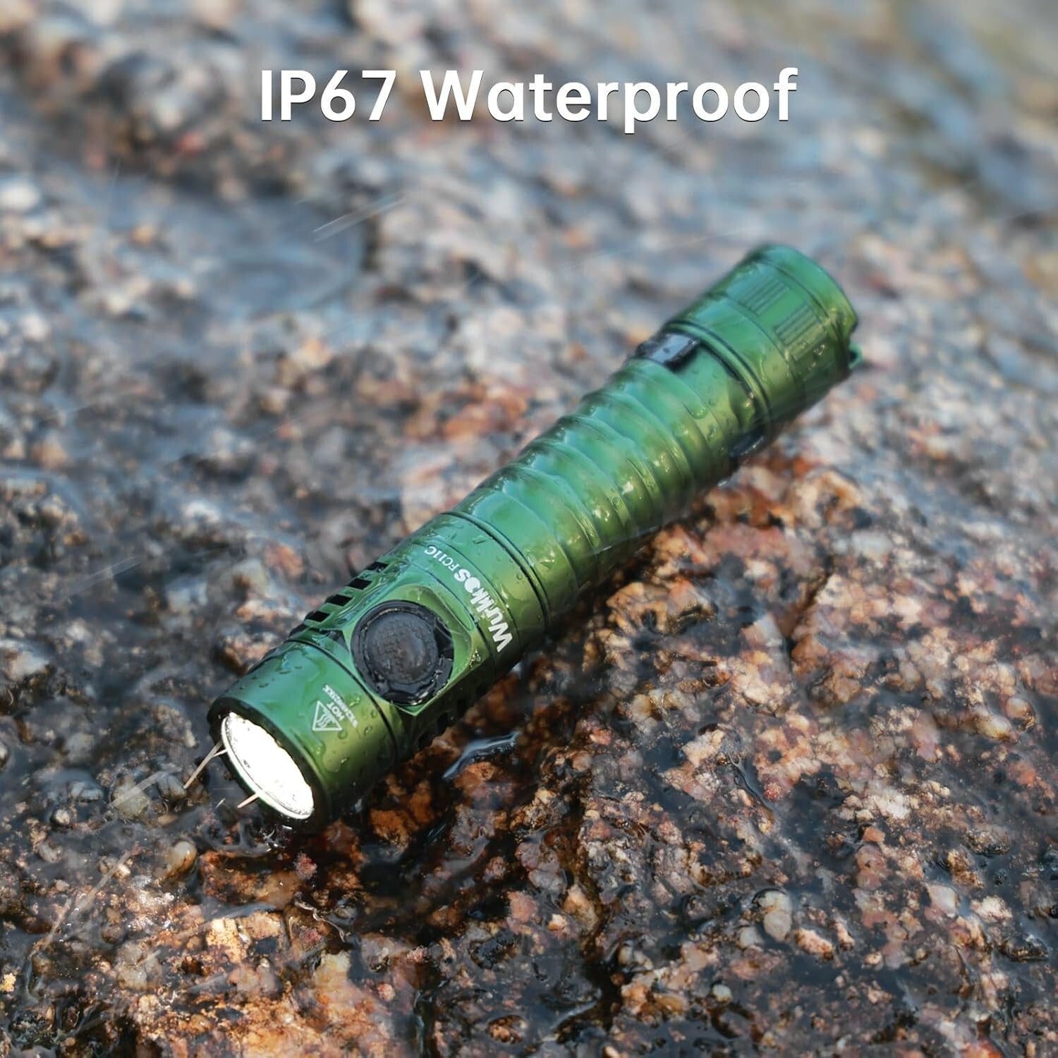 Compact Rechargeable LED Flashlight - IP68 Rated Waterproof & Magnetic Tail Cap