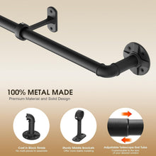 Load image into Gallery viewer, 240-Inch Heavy Duty Black Curtain Rods - Room Darkening &amp; Stylish Design