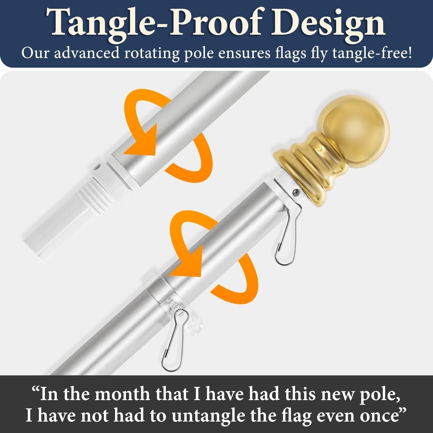 Durable 6FT Flagpole with Heavy-Duty 3x5 American Flag for Outdoor Display