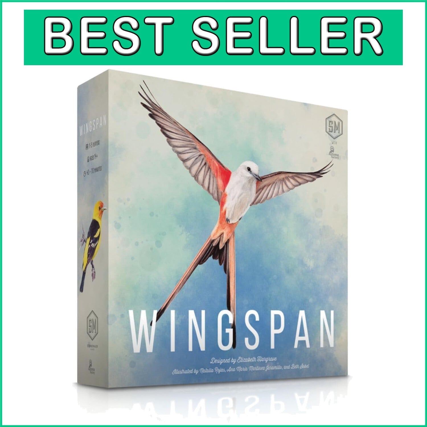 Wingspan Board Game - Beautifully Illustrated Strategy for Bird Lovers (14+)