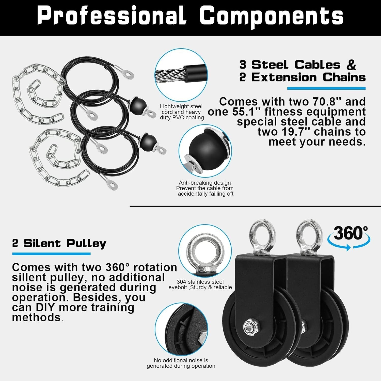 Heavy-Duty Alloy Steel Pulley System for Dynamic Home Workouts - Easy Install