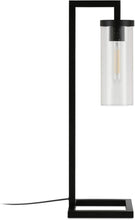 Load image into Gallery viewer, Sleek and Elegant 26" Tall Table Lamp - Blackened Bronze with Seeded Glass Shade