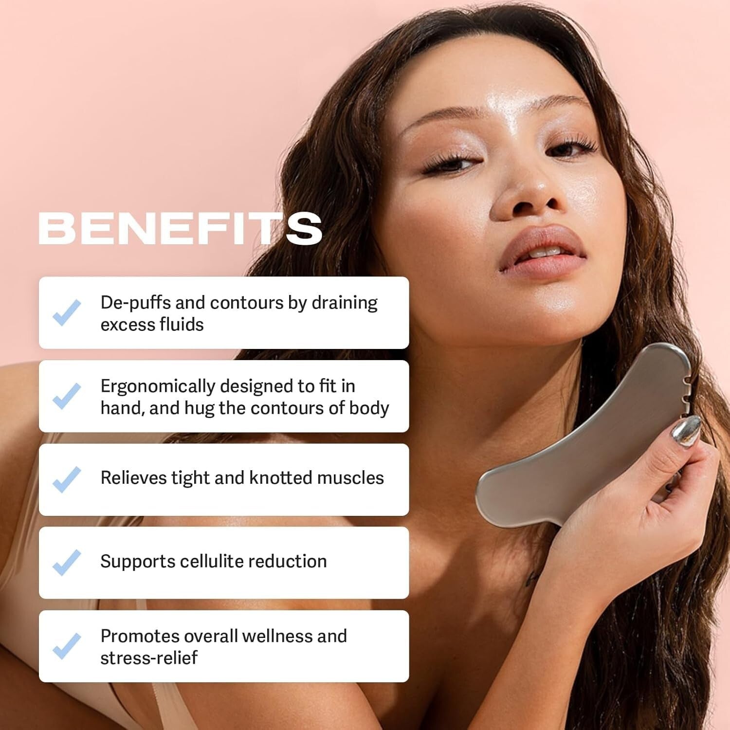 Manual Stainless Steel Gua Sha Tool for Deep Tissue and Plantar Fasciitis Relief