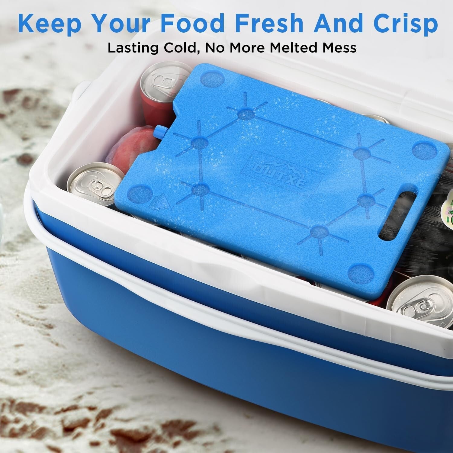 BPA-Free Ice Packs for Coolers - 18-Hour Cold Retention - 0.6 Inch Slim