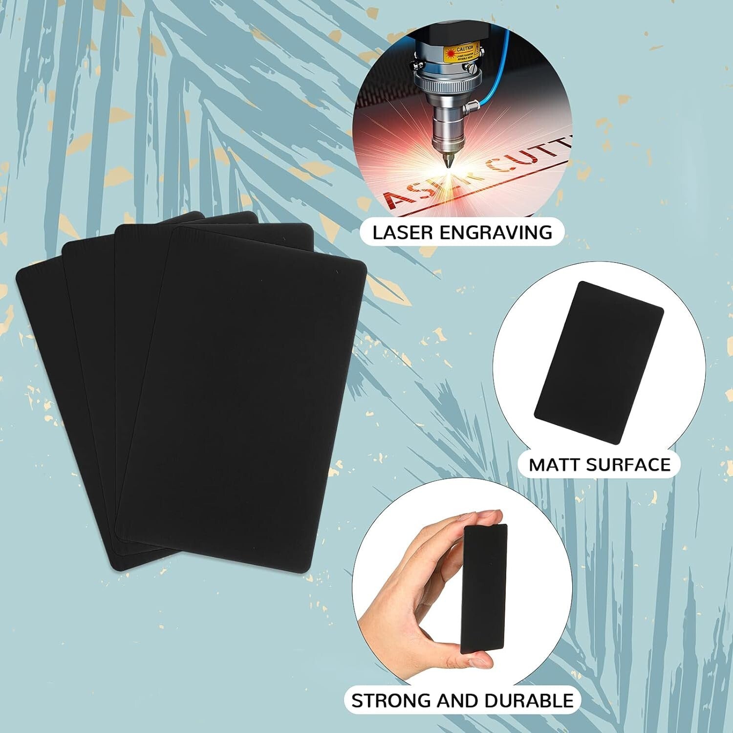 100-Pack Customizable Metal Business Cards - Durable Aluminum 3.4 x 2.1 inch