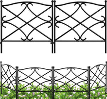 Load image into Gallery viewer, Sturdy 5-Piece Garden Fence Set - Easy Install 32in High Metal Edging for Yards