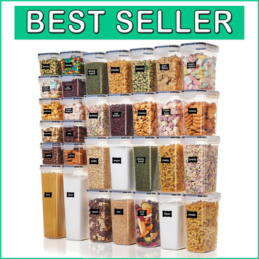 4 Size Combinations 32pcs Airtight Food Storage Containers - Keep Food Fresh