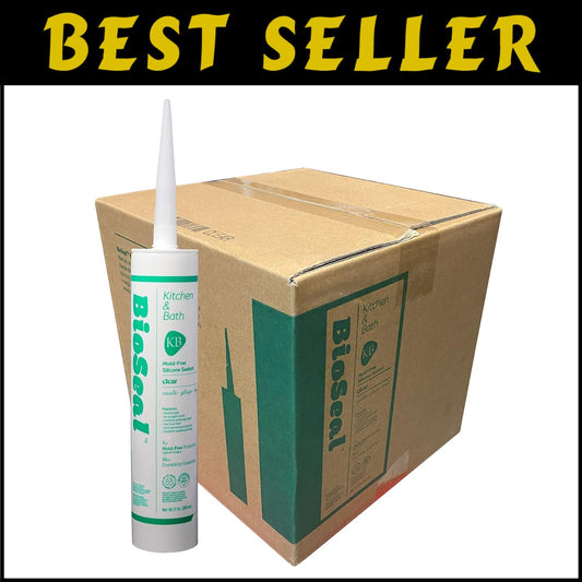 Durable 100% Silicone Caulk - Waterproof Sealant for Kitchen and Bath, 25 Pack