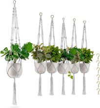 Load image into Gallery viewer, Versatile 6-Pack Plant Holders with Macrame Design - Indoor/Outdoor Use