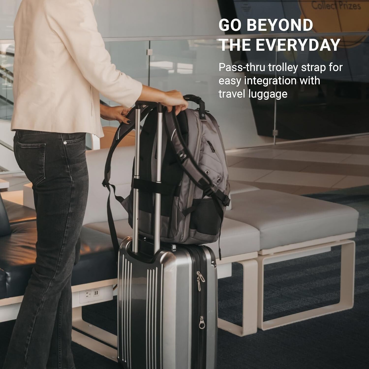 Multi-Functional Black Laptop Backpack with Padded Tablet Pocket - 31L Size