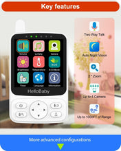 Load image into Gallery viewer, 2-Way Talk Baby Monitor with PTZ, Night Vision &amp; 26-Hour Battery Life for Travel