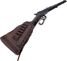 Load image into Gallery viewer, Stylish Leather-Bound Recoil Pad Extension &amp; Shell Holder for Rifles &amp; Shotguns