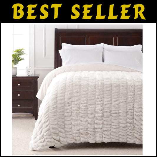 Soft Cloud Faux Fur Throw Blanket - Oversized 108" x 86" for Ultimate Luxury