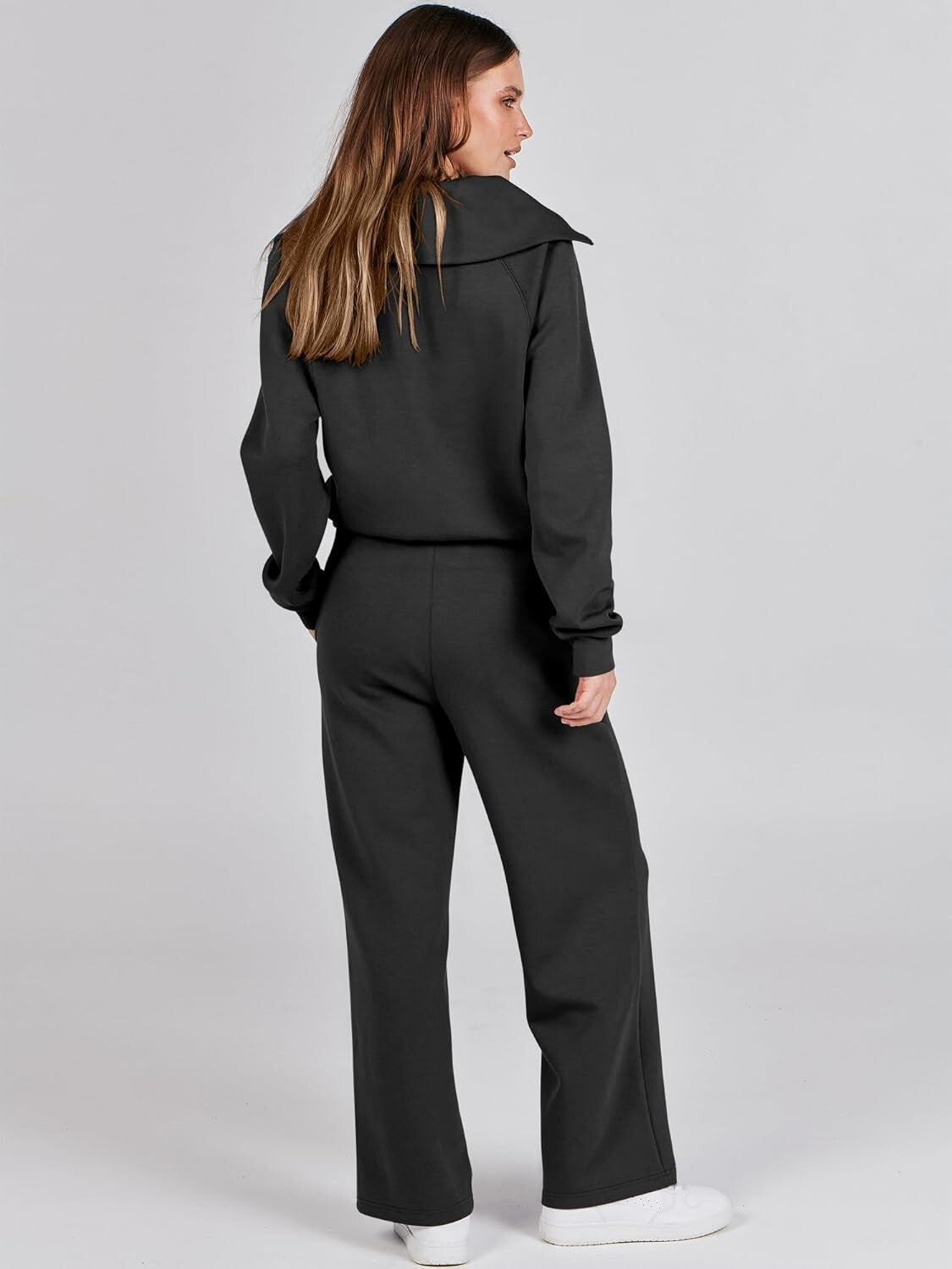Fall Fashion Classic: Women's Half Zip Oversized Sweatshirt & Sweatpants Set