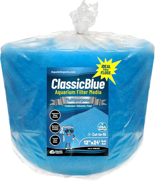 Durable 12" x 24' Aquarium Filter Media Roll - Perfect for Freshwater/Saltwater