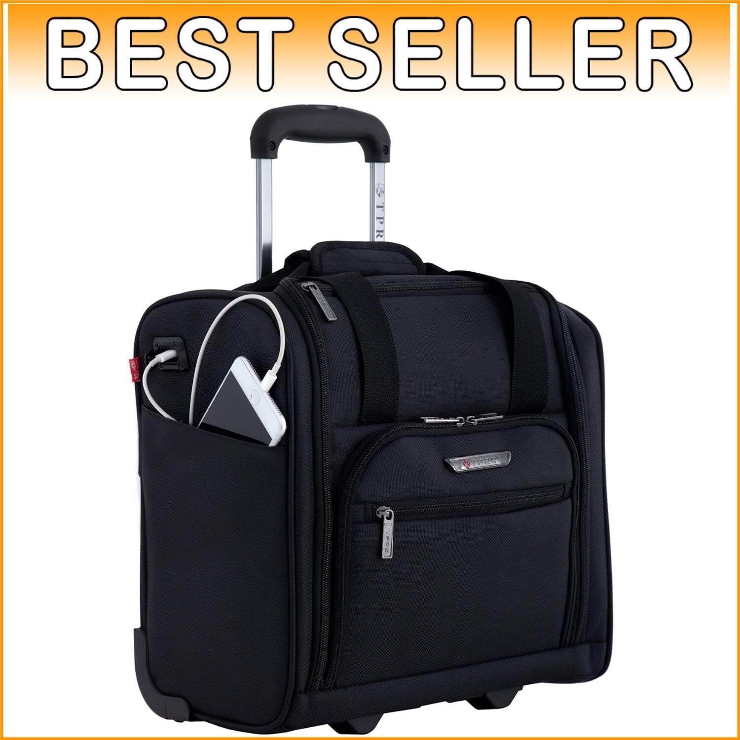 Durable 15-Inch Carry-On Luggage with USB Charging Port & Smooth Rolling Wheels