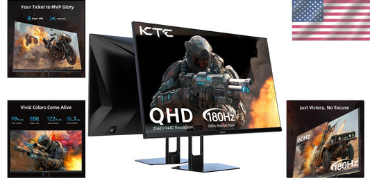 Seamless Gaming with 27" 180Hz QHD Monitor, 1ms, Multiple Connectivity Options