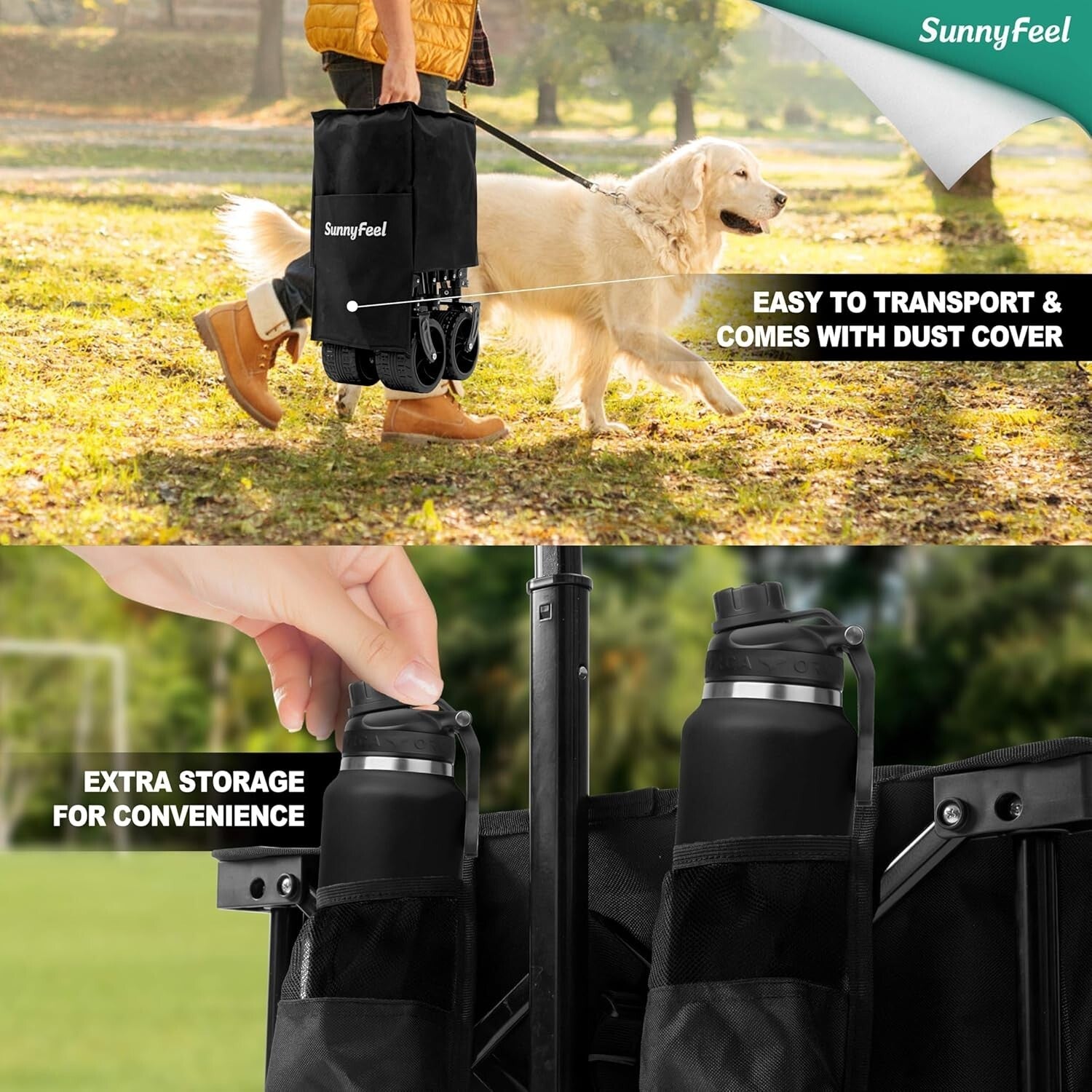 49'' Heavy-Duty Wagon Cart with All-Terrain Wheels - Perfect for Garden & Sports