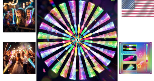 100 PCS LED Glow Fiber Wands - Ultimate Party Supplies for Vibrant Celebrations
