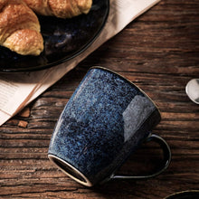 Load image into Gallery viewer, Durable 6-Piece Blue Ceramic Mug Set - 12 Ounce for Coffee, Tea, Milk