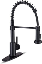Load image into Gallery viewer, Matte Black Pull Down Kitchen Faucet with 360° Swivel Sprayer – Single Handle