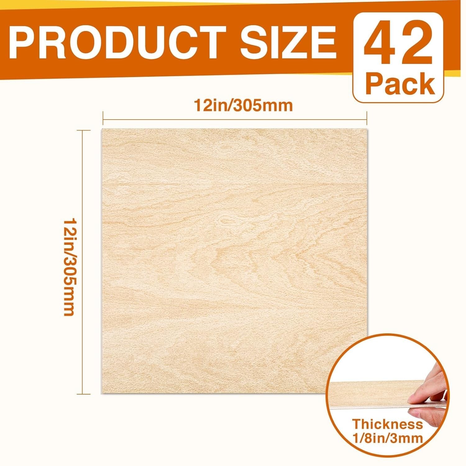 Unfinished Basswood Craft Sheets - 12"x12" - Ideal for Engraving & Model Making