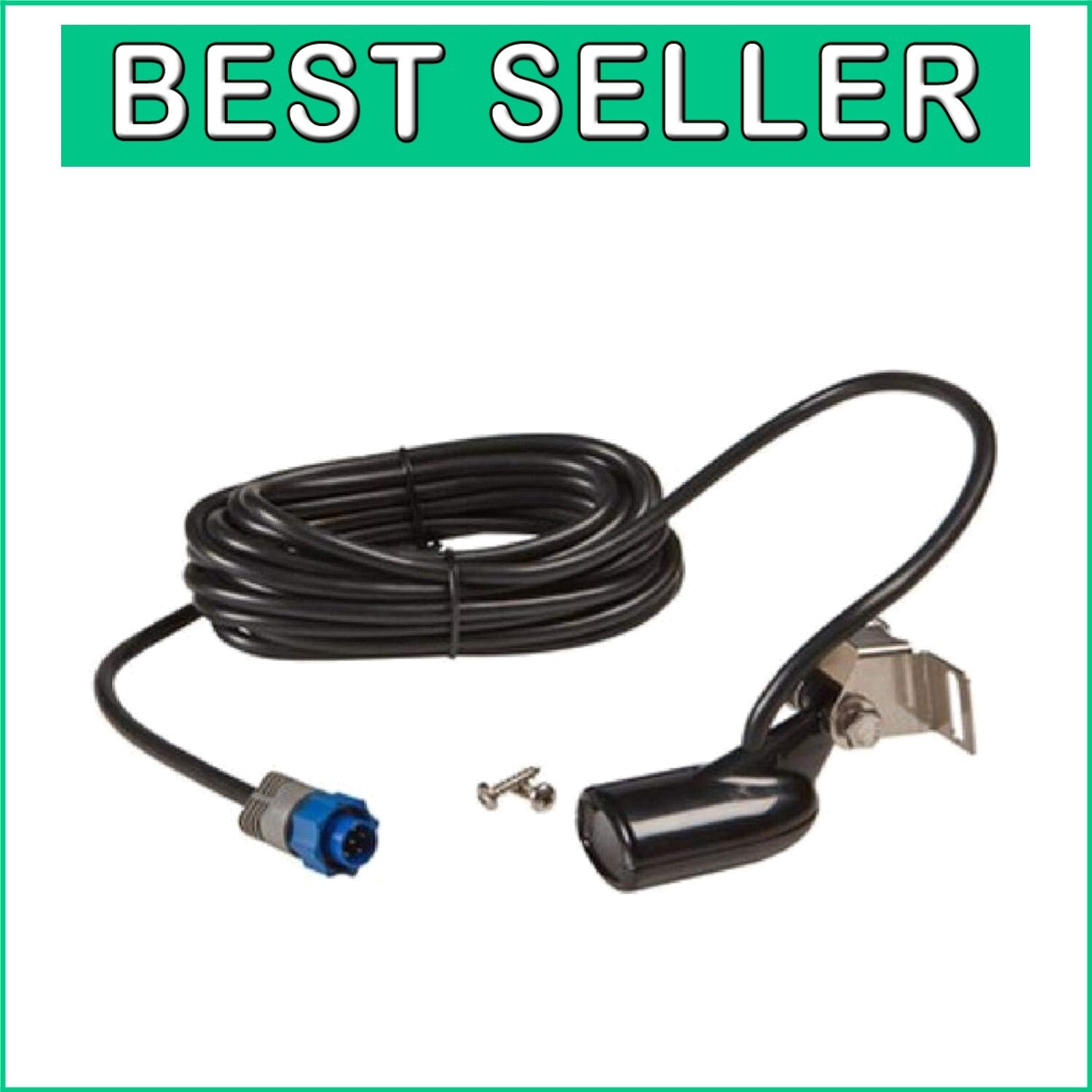 Durable Transom-Mount Transducer with Built-In Temperature for Serious Boaters