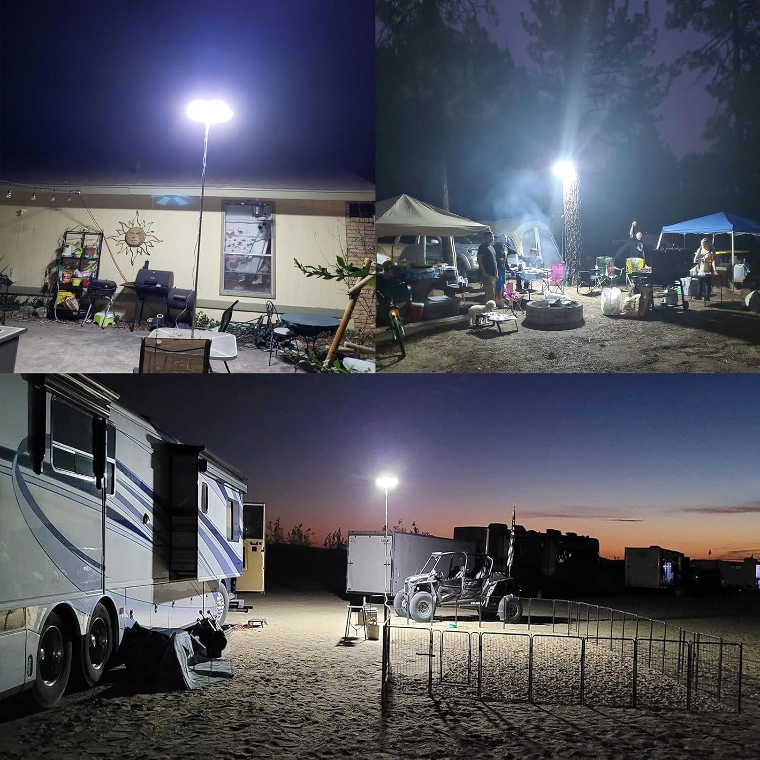 Durable 25000 Lumen LED Camping Light with Adjustable Height and Remote Control