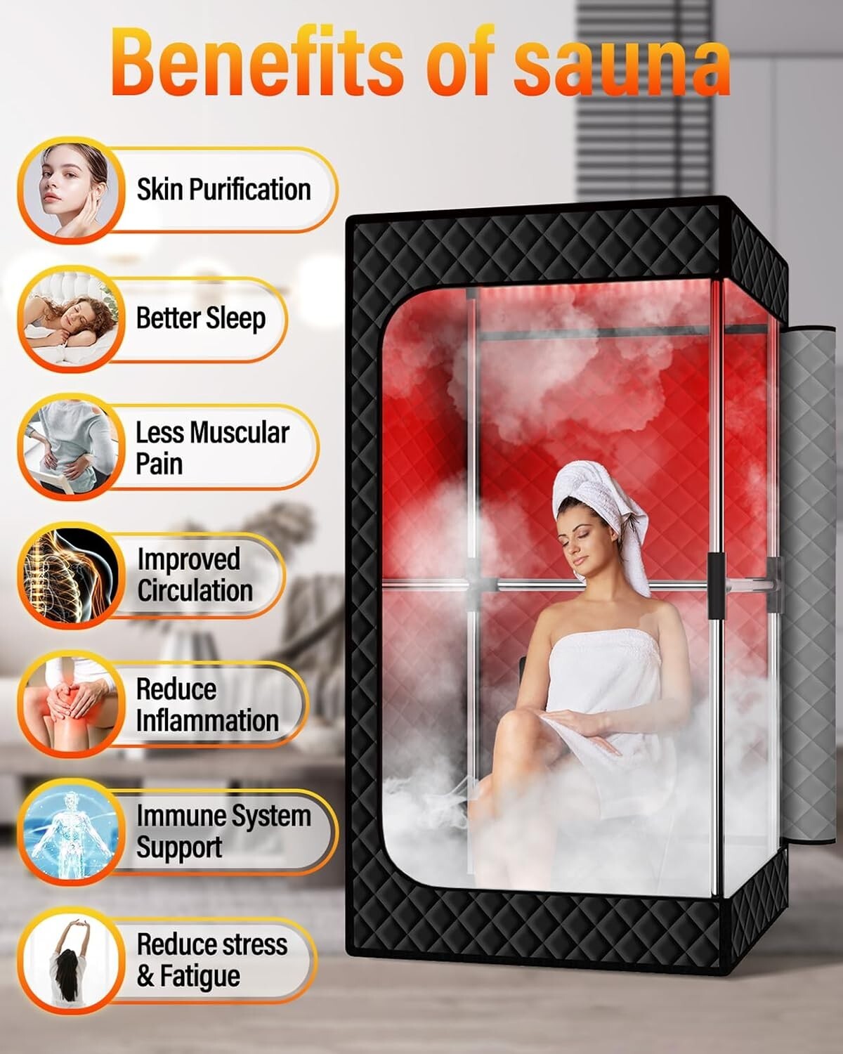 Durable Portable Infrared Sauna - Remote Control & Easy Setup for Relaxation