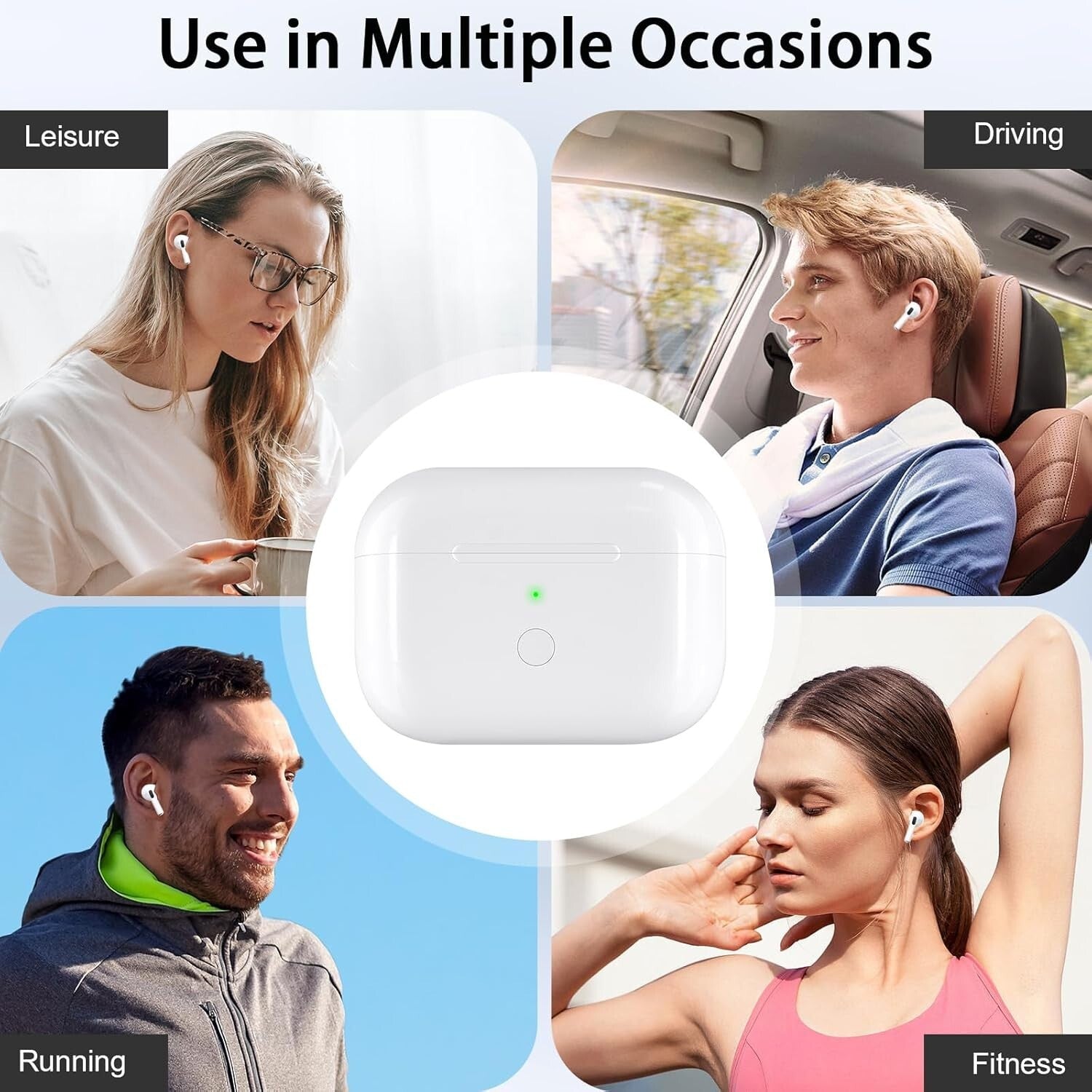 Efficient Replacement Charging Case for AirPods Pro with USB-C & Bluetooth Sync