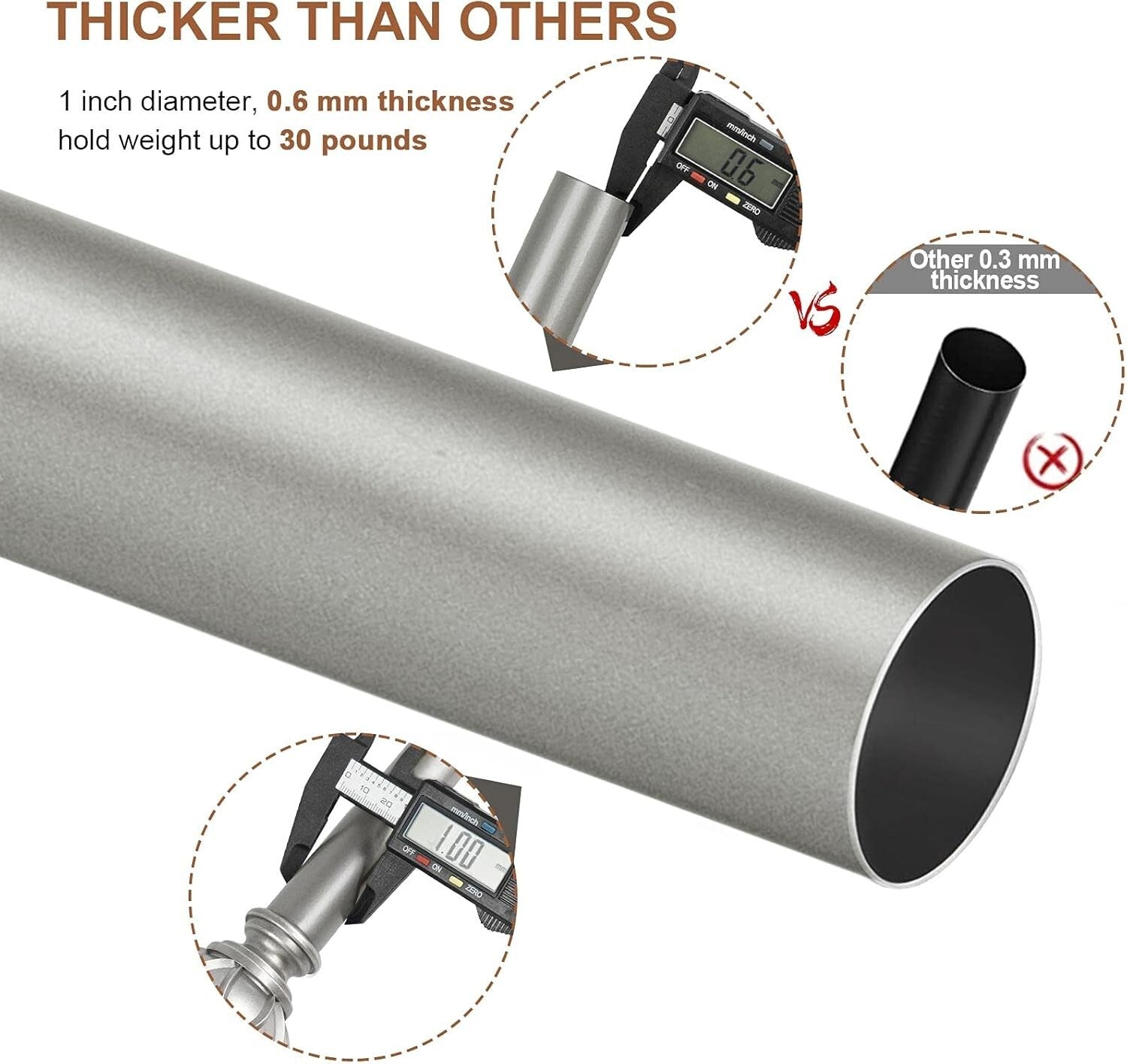 Elegant Telescoping Curtain Rod Set in Antique Silver - 28 to 48 Inch Adjustable