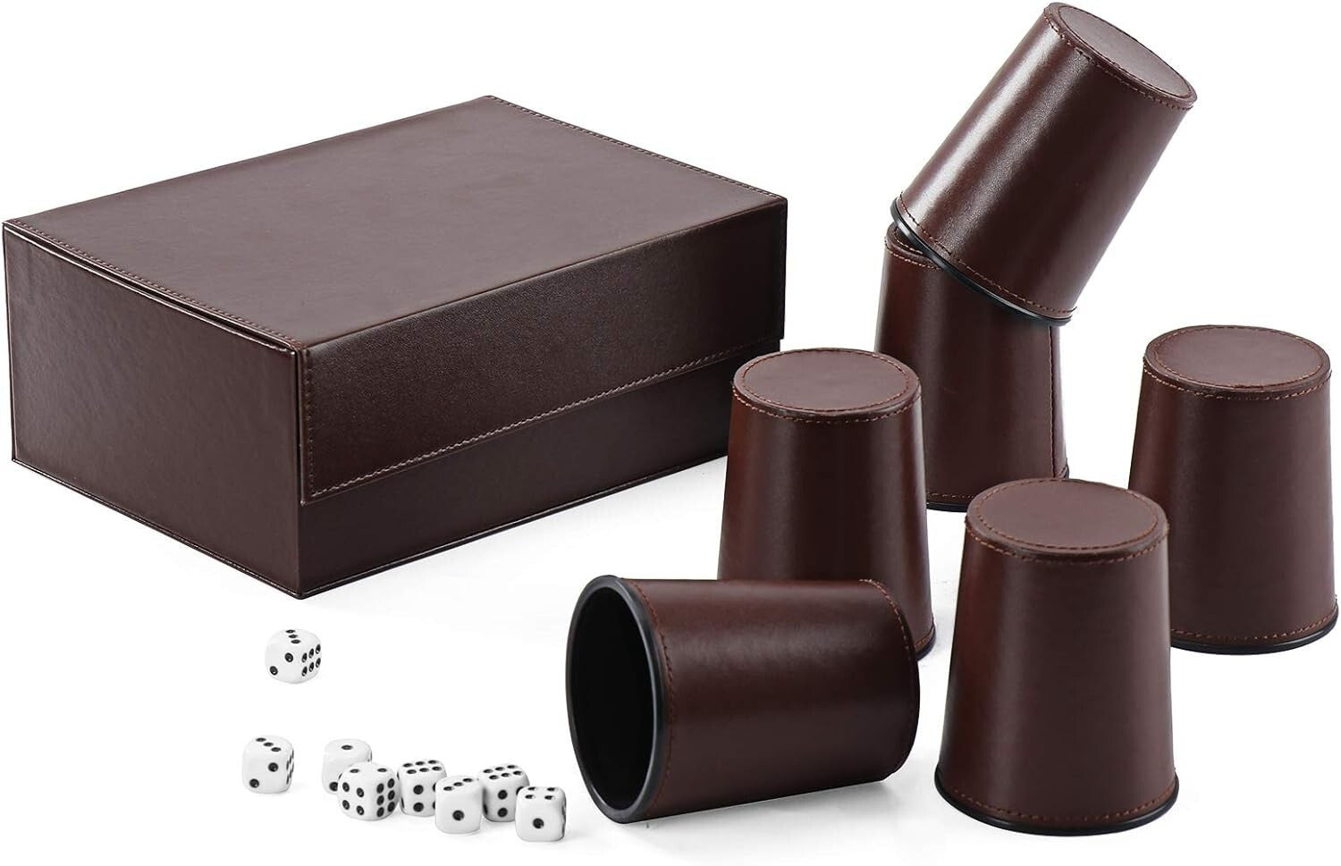 Ultimate Leather Dice Cup & Dice Collection: Elegant Case for Travel & Storage